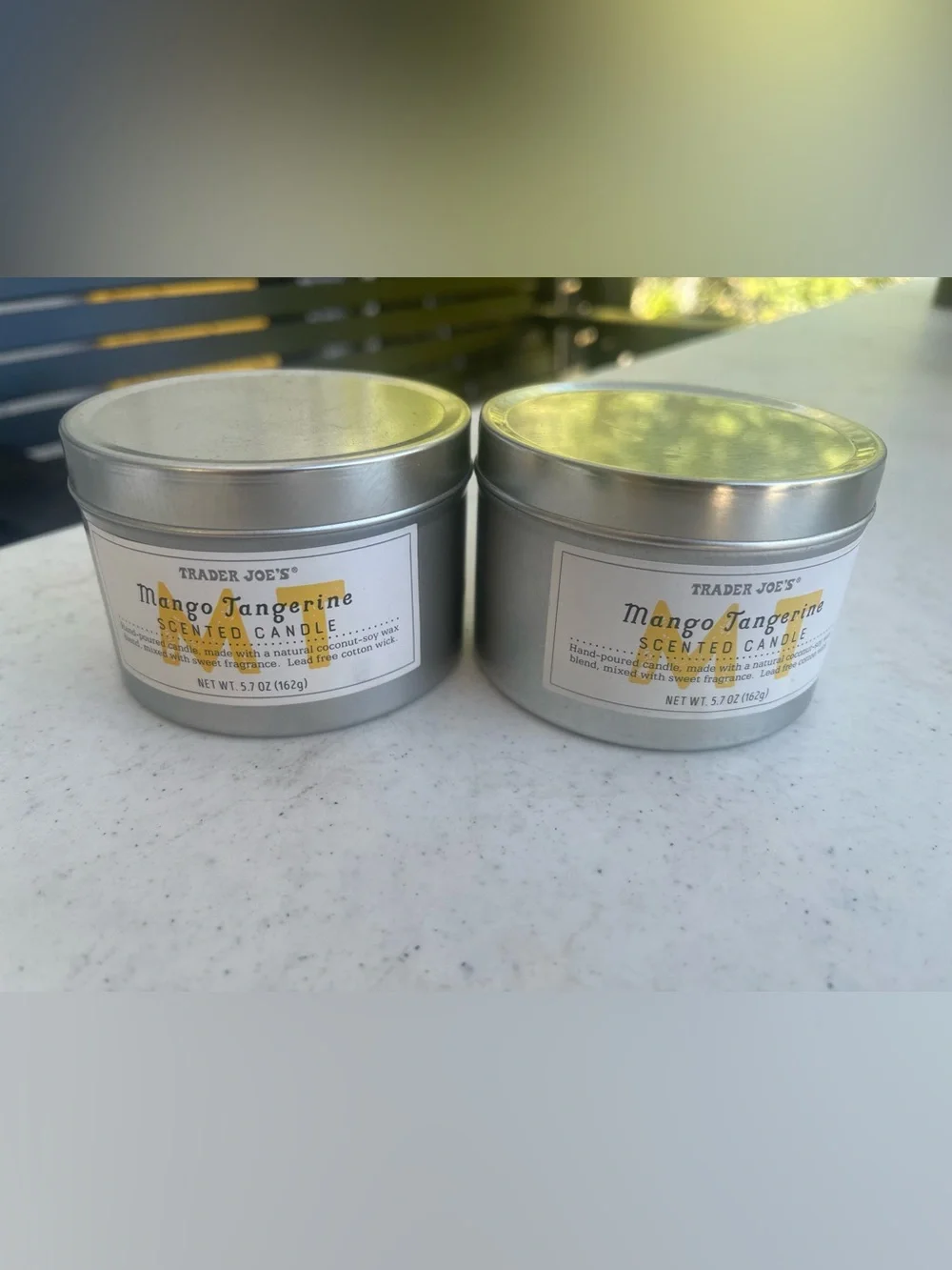 Mango Tangerine Scented Candle - Silver Tin (Set of 2) 5.7 ounce